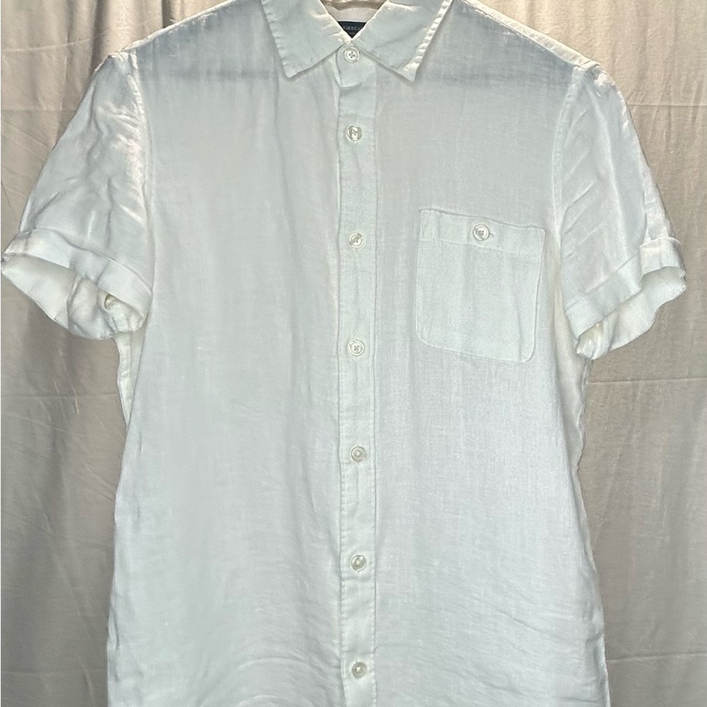 Caribbean Joe White Casual Button Down Shirt